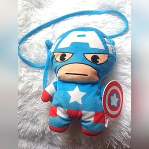 MARVEL Captain America SOFT PLUSH DOLL KIDS BAG Purse Toy Figure